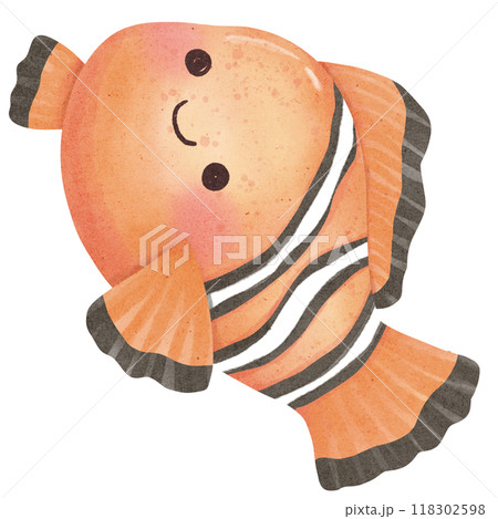 Cute small clown fish isolated on white background 118302598