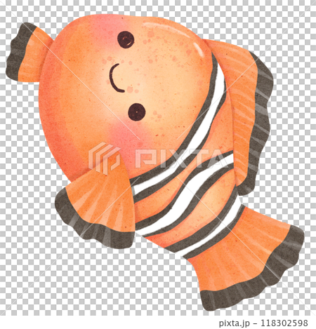 Cute small clown fish isolated on white background 118302598