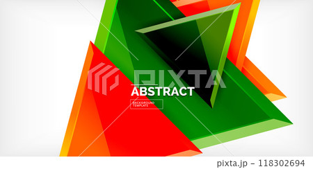 Abstract background - glossy triangles. Vector Illustration For Wallpaper, Banner, Background, Card, Book Illustration, landing page 118302694
