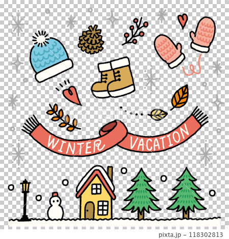 Winter illustration material cute icon set 118302813