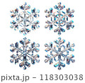 雪の結晶セット　細かいディテールとシンメトリーが際立だたせ、冬の冷たさと繊細さを表現しました。  118303038