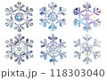 雪の結晶セット　細かいディテールとシンメトリーが際立だたせ、冬の冷たさと繊細さを表現しました。  118303040