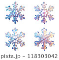 雪の結晶セット　細かいディテールとシンメトリーが際立だたせ、冬の冷たさと繊細さを表現しました。  118303042