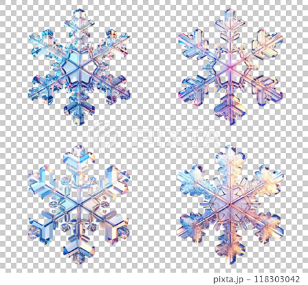 雪花套裝 - 精緻的細節和對稱性脫穎而出,表達冬天的寒冷和精緻。 雪花套裝 - 精緻的細節和對稱性脫穎而出,表達冬天的寒冷和精緻。 118303042