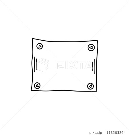Hand drawn memo paper sheet icon in flat style. Doodle sketch vector illustration on isolated background. Doodle page sign business concept. 118303264