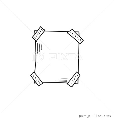 Hand drawn memo paper sheet icon in flat style. Doodle sketch vector illustration on isolated background. Doodle page sign business concept. 118303265