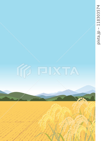 秋の稲田のイラスト 118303574