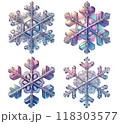 雪の結晶セット　細かいディテールとシンメトリーが際立だたせ、冬の冷たさと繊細さを表現しました。  118303577