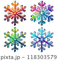 雪の結晶セット　細かいディテールとシンメトリーが際立だたせ、冬の冷たさと繊細さを表現しました。  118303579