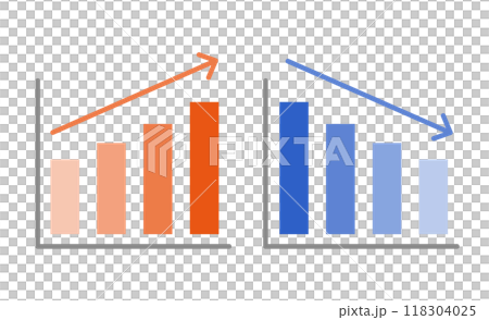 一組 2 個簡單的向上和向下的長條圖 118304025
