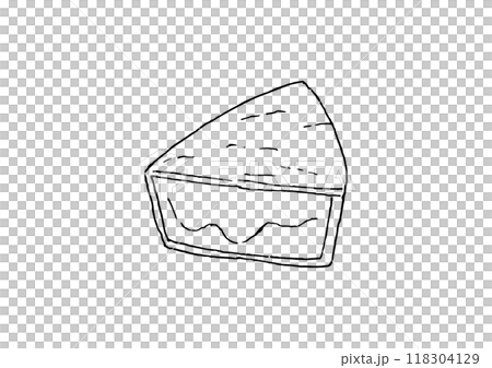 カマンベールチーズ　カット　線画 118304129