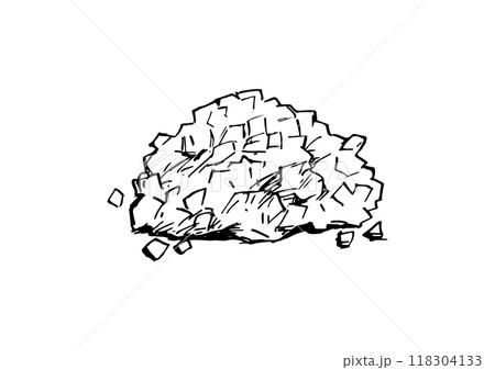 玉ねぎ　みじん切り　手描き　線画 118304133