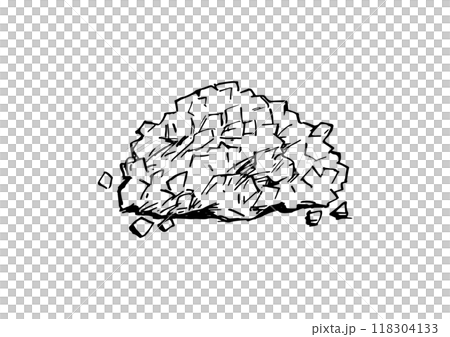玉ねぎ　みじん切り　手描き　線画 118304133