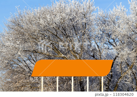 Large orange sign 118304620