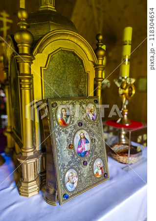 Interior of Greek Catholic Church, Olchowiec, Magurski Park Narodowy, Lesser Poland Voivodeship, Poland 118304654