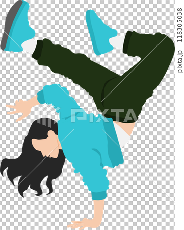 一個女人跳霹靂舞的插圖 118305038