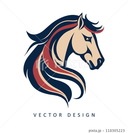 horse minimalist elegant vector design isolated illustration 118305223