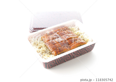 うなぎ弁当を白背景で撮影 うなぎ弁当を白背景で撮影 118305742