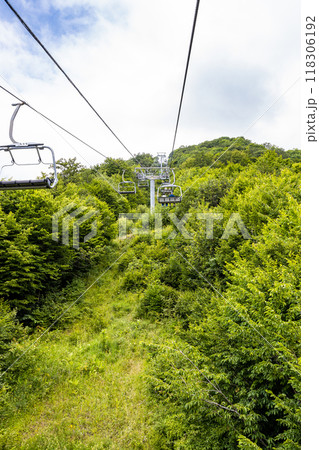 ropeway on top of mount in Tsaghkadzor town, ropeway on top of mount in Tsaghkadzor town, 118306192