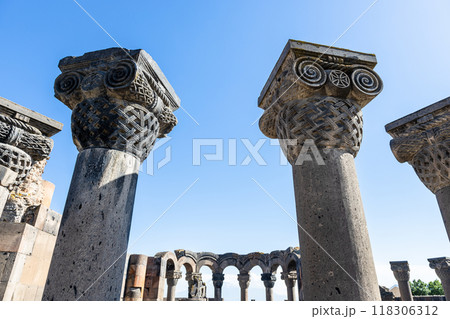 ionic capital of columns of Zvartnots Cathedral ionic capital of columns of Zvartnots Cathedral 118306312