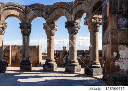 colonnade in Zvartnots Cathedral in Armenia colonnade in Zvartnots Cathedral in Armenia 118306315