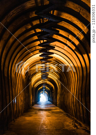 Kond pedestrian tunnel with bowed walls in Yerevan Kond pedestrian tunnel with bowed walls in Yerevan 118306331