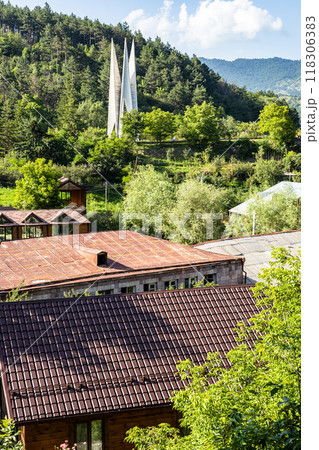 houses of Dilijan city, Armenia with Monument houses of Dilijan city, Armenia with Monument 118306383