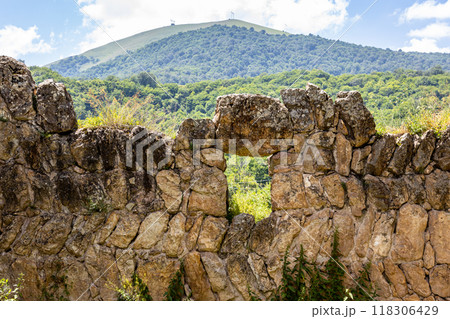 old stone wall of Goshavank monastery, Armenia old stone wall of Goshavank monastery, Armenia 118306429