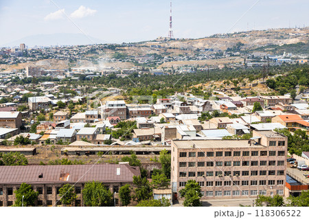 above view of Yerevan city district from Erebuni above view of Yerevan city district from Erebuni 118306522