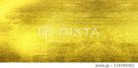 Shiny yellow leaf gold foil texture 118309302