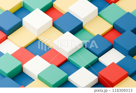 3D背景素材_四角形_カラフル 3D背景素材_四角形_カラフル 118309313