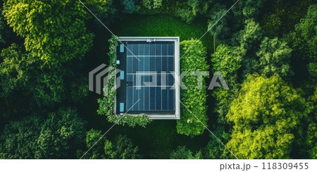 Solar panel, photovoltaic, alternative electricity source - concept of sustainable resources 118309455