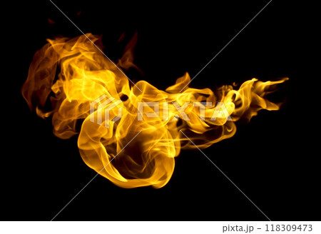fire flame isolated on black background 118309473