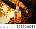 Discover the golden hues of natural almond oil 118310044