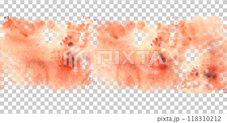 Hand painted watercolor Illustration colourful autumn spots and splashes seamless border, pattern. Isolated from background. Perfect texture for your creative design, background cards, flyers, prints 118310212