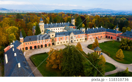 Aerial view of Sychrov Castle, Czech Republic 118310736