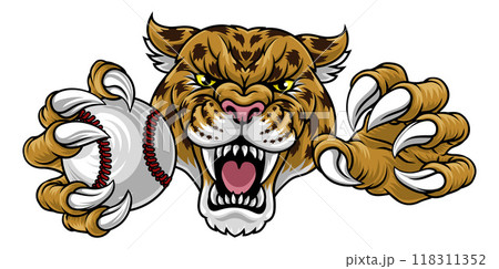Jaguar Leopard Cheetah Panther Baseball Mascot Jaguar Leopard Cheetah Panther Baseball Mascot 118311352