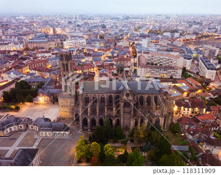 Cathedral of Limoges in twilight, France 118311909