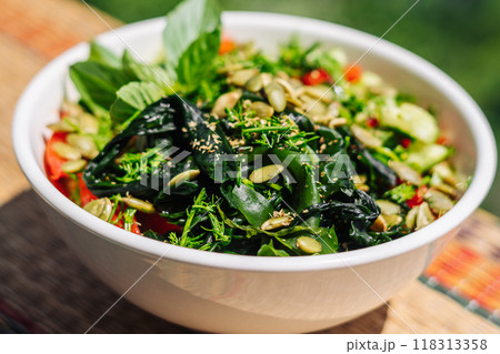 Energy of fresh raw vegetable healthy food, summer sunny mood 118313358