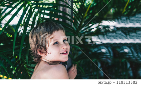 Portrait boy. Happy childhood, sincere emotions, joy of life, family education Portrait boy. Happy childhood, sincere emotions, joy of life, family education 118313382