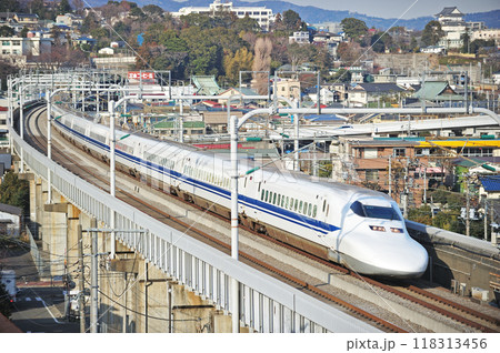 東海道新幹線　小田原ー熱海　JR東海　700系　C37編成（東京）　のぞみ　ひかり　こだま 118313456