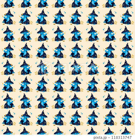 seamless autumn pattern with a dragon and twigs, mushrooms for Halloween seamless autumn pattern with a dragon and twigs, mushrooms for Halloween 118313747