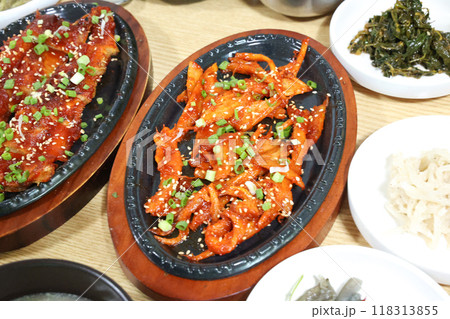 korea food. grilled deodeok root, mountain herb whose roots have restorative properties korea food. grilled deodeok root, mountain herb whose roots have restorative properties 118313855