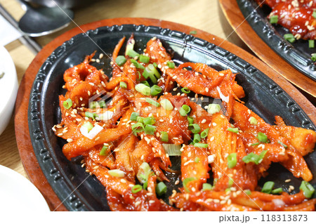 korea food. grilled deodeok root, mountain herb whose roots have restorative properties korea food. grilled deodeok root, mountain herb whose roots have restorative properties 118313873