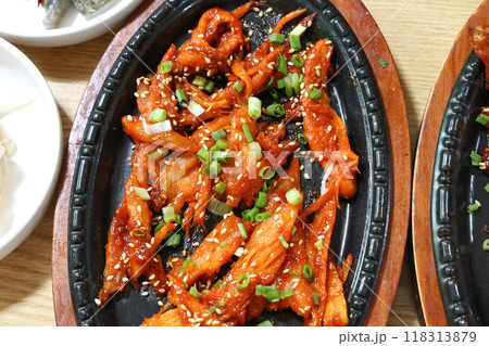 korea food. grilled deodeok root, mountain herb whose roots have restorative properties korea food. grilled deodeok root, mountain herb whose roots have restorative properties 118313879