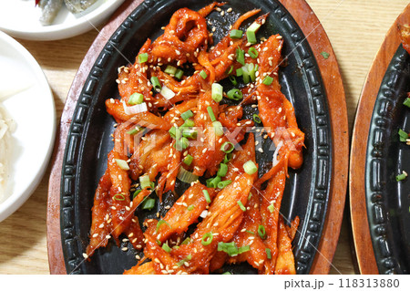 korea food. grilled deodeok root, mountain herb whose roots have restorative properties 118313880