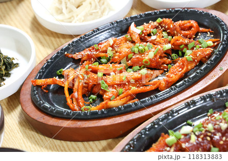 korea food. grilled deodeok root, mountain herb whose roots have restorative properties korea food. grilled deodeok root, mountain herb whose roots have restorative properties 118313883