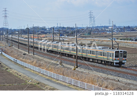 東北本線　東鷲宮ー栗橋　JR東日本　211系　A23編成（高崎） 118314128