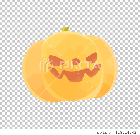 Jack-o'-lantern - Halloween pumpkin hand-drawn illustration 118314342