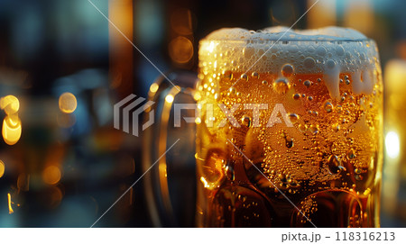 美味しそうなキンキンに冷えたビール 118316213